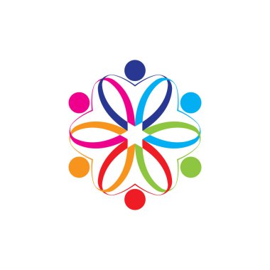 Renkli İnsanlar ve Topluluk Logo Vektörü