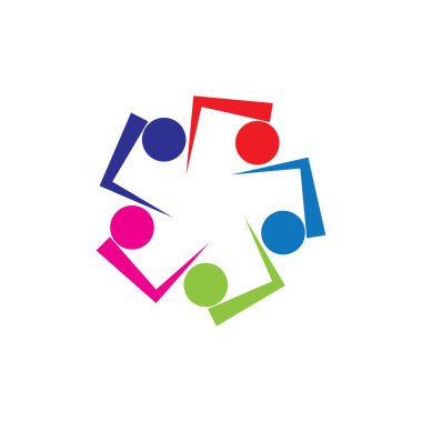 Renkli İnsanlar ve Topluluk Logo Vektörü