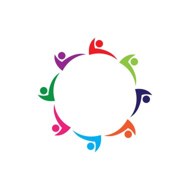 Renkli İnsanlar ve Topluluk Logo Vektörü