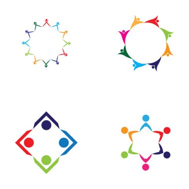 Renkli İnsanlar ve Topluluk Logo Vektörü
