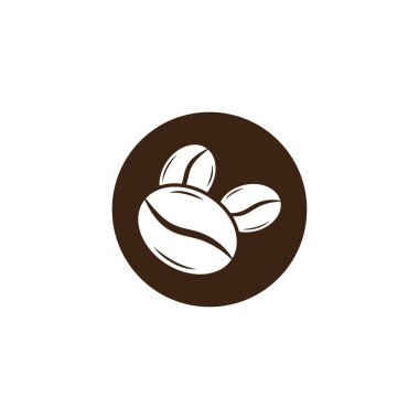 Kahve çekirdekleri logo şablon ikonu tasarımı