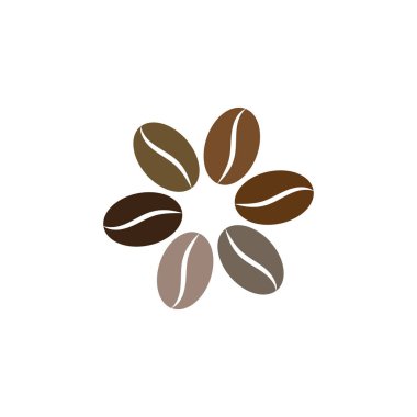 Kahve çekirdekleri logo şablon ikonu tasarımı