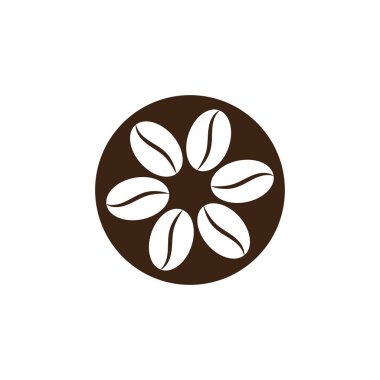 Kahve çekirdekleri logo şablon ikonu tasarımı