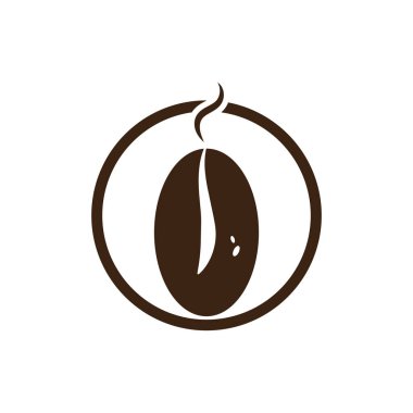 Kahve çekirdekleri logo şablon ikonu tasarımı