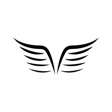 Kanat Logosu Kuş Kanatları Vektör İllüstrasyon Markası Tasarım Şablonu