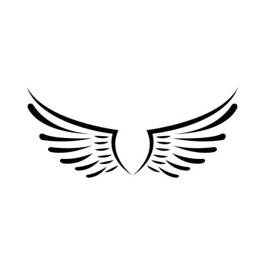 Kanat Logosu Kuş Kanatları Vektör İllüstrasyon Markası Tasarım Şablonu