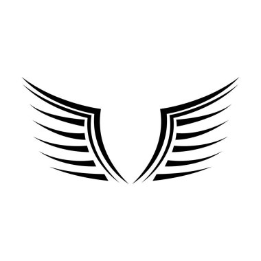 Kanat Logosu Kuş Kanatları Vektör İllüstrasyon Markası Tasarım Şablonu