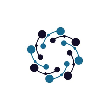 Molekül logo illüstrasyon vektör şablonu