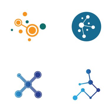 Molekül logo illüstrasyon vektör şablonu