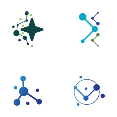 Molekül logo illüstrasyon vektör şablonu