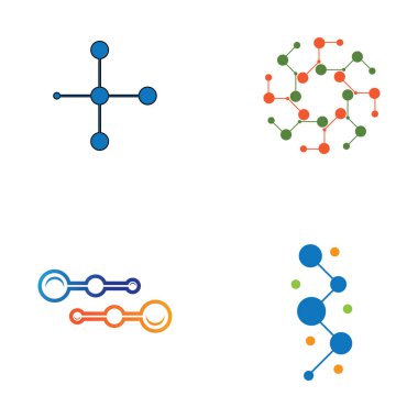 Molekül logo illüstrasyon vektör şablonu