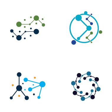 Molekül logo illüstrasyon vektör şablonu