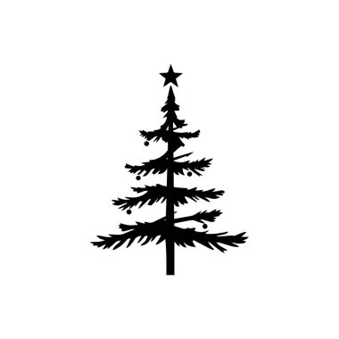 Noel ağacı logo vektör çizimi şablonu