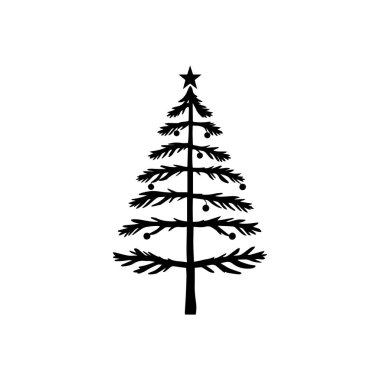 Noel ağacı logo vektör çizimi şablonu