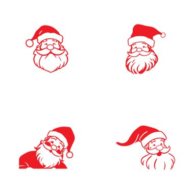 Noel Baba maddesi logo vektör çizim şablonu