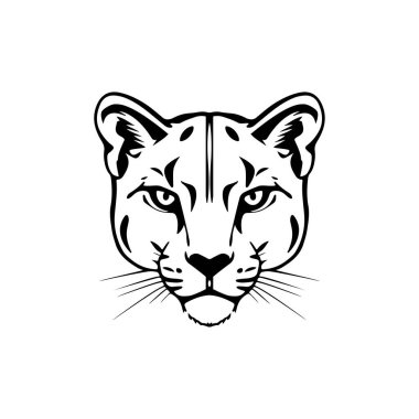 Puma baş logo simgesi vektör çizici şablonu