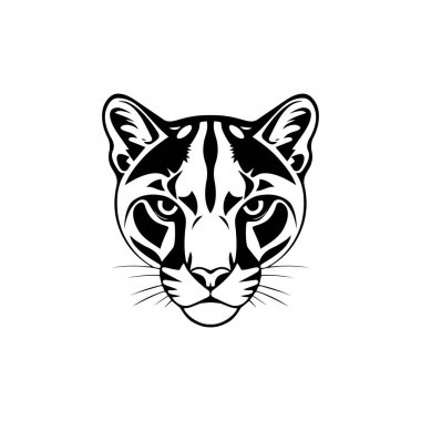 Puma baş logo simgesi vektör çizici şablonu