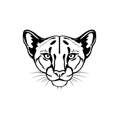 Puma baş logo simgesi vektör çizici şablonu