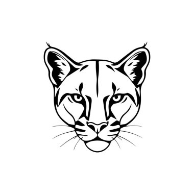 Puma baş logo simgesi vektör çizici şablonu