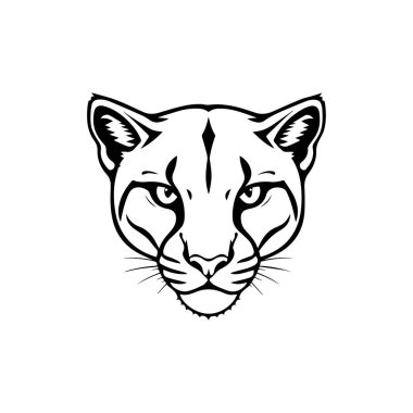 Puma baş logo simgesi vektör çizici şablonu