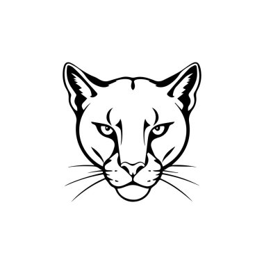 Puma baş logo simgesi vektör çizici şablonu