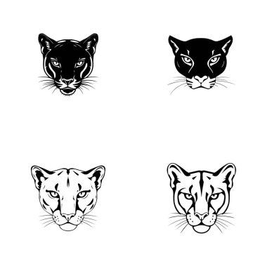 Puma başlıklı logo simgesi vektör çizici şablonu