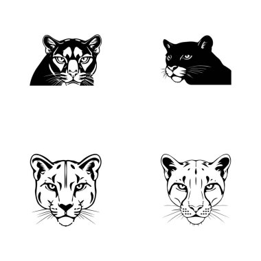 Puma başlıklı logo simgesi vektör çizici şablonu