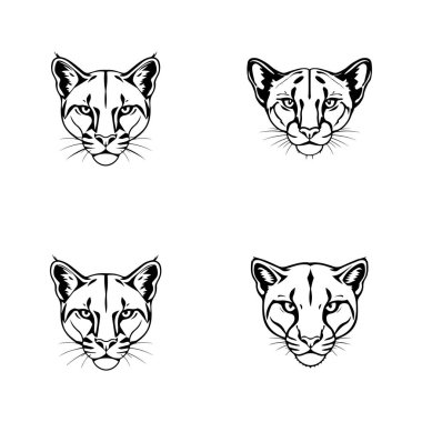 Puma başlıklı logo simgesi vektör çizici şablonu