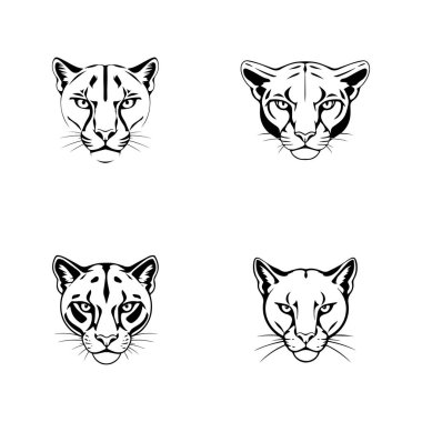 Puma başlıklı logo simgesi vektör çizici şablonu
