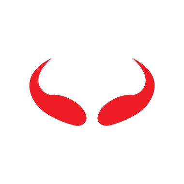 Şeytan boynuzu vektör simge tasarlamak şablonu