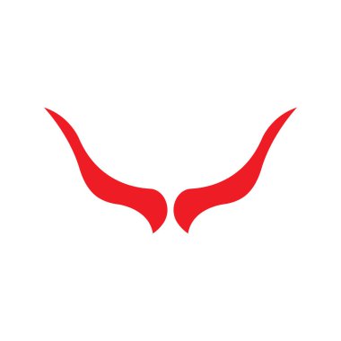 Şeytan boynuzu vektör simge tasarlamak şablonu