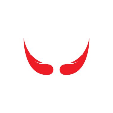 Şeytan boynuzu vektör simge tasarlamak şablonu