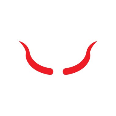 Şeytan boynuzu vektör simge tasarlamak şablonu