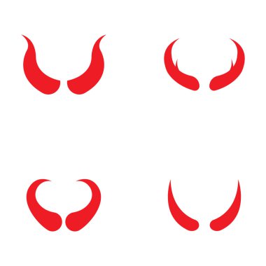 Şeytan boynuzu vektör simge tasarlamak şablonu