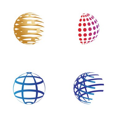 Bir Globe vektör logosu kümesi