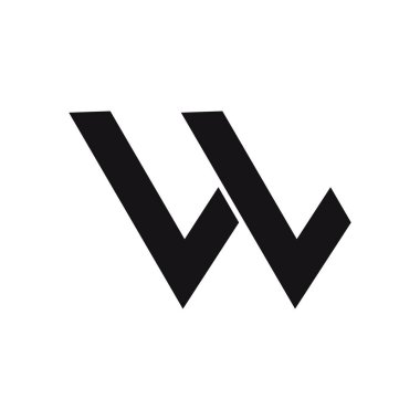 w harfi logo tasarımı vektör çizimi