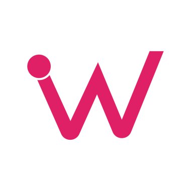 w harfi logo tasarımı vektör çizimi