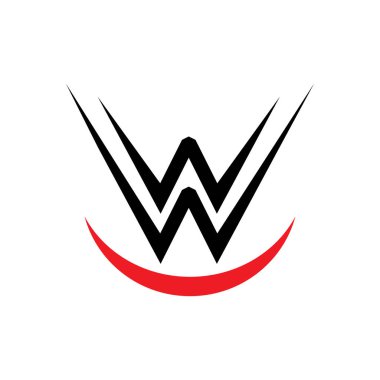 w harfi logo tasarımı vektör çizimi