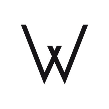 w harfi logo tasarımı vektör çizimi