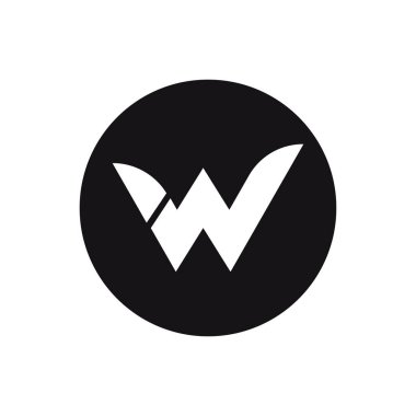 w harfi logo tasarımı vektör çizimi