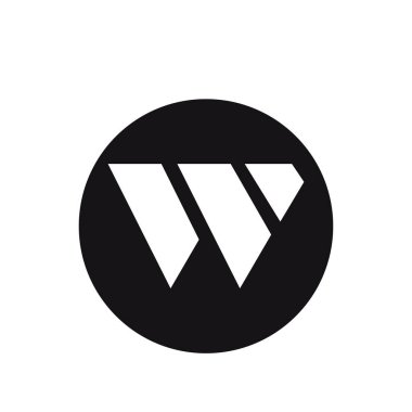 w harfi logo tasarımı vektör çizimi