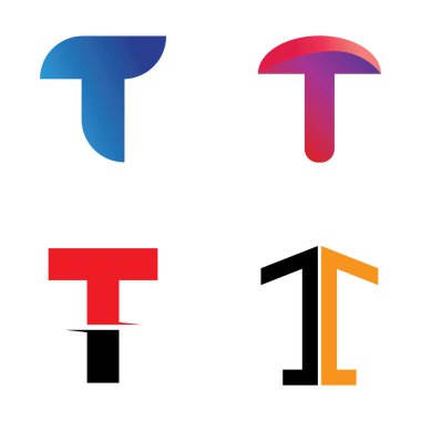 T Harfi Logo Vektörü Sanat Simgeleri ve Grafikleri 