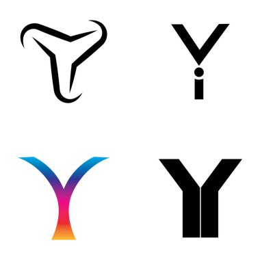 Y Harfi Logo Tasarım Vektörü Grafiği
