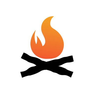 Hippi klasik şenlik ateşi logosu tasarımı. Kamp, macera, vahşi yaşam ve kamp ateşi logosu..