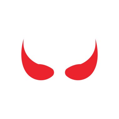 Şeytan boynuzu vektör simge tasarlamak şablonu