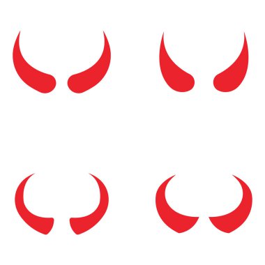 Şeytan boynuzu vektör simge tasarlamak şablonu