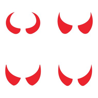 Şeytan boynuzu vektör simge tasarlamak şablonu