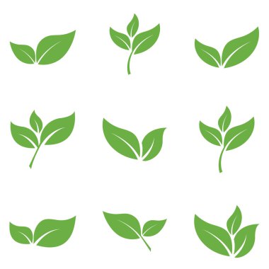 Yaprak Logosu Simgesi Grafik Arkaplan Şablonu