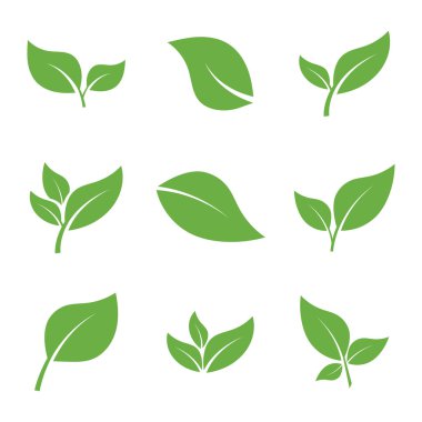 Yaprak Logosu Simgesi Grafik Arkaplan Şablonu