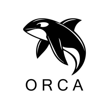 Basit siyah balina hayvan şablonu logo yaratıcı tasarımı